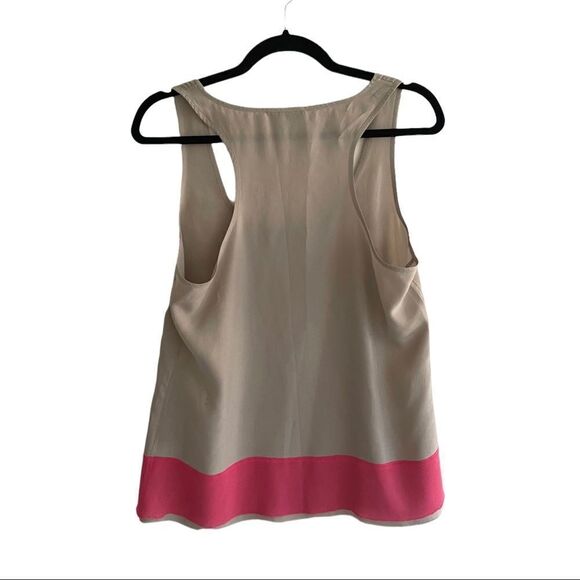 BANANA REPUBLIC Silk Sleeveless Blouse Racerback Tank Top Tan Pink S - Picture 3 of 4